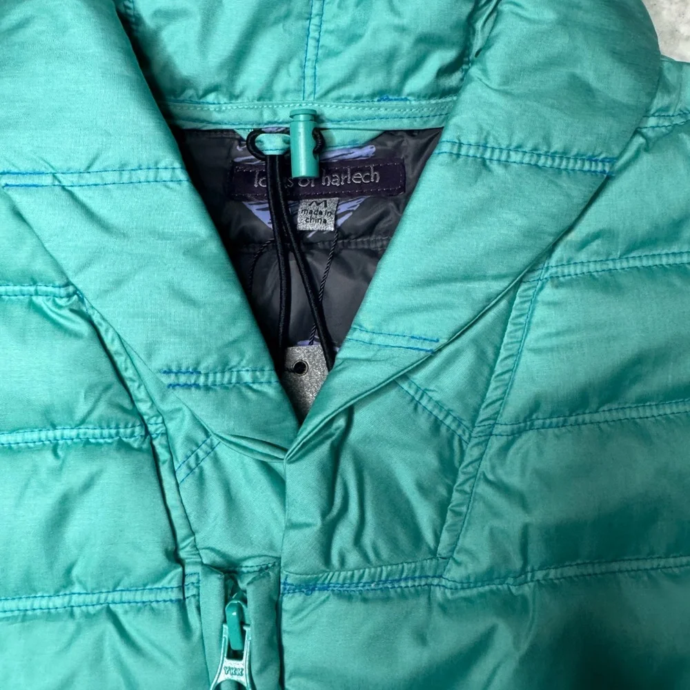 Lords of harlech Men's Teal and Gray Puffer Jacket